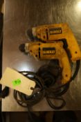Pair of Dewalt VSR drills, model D21008, one has no plug