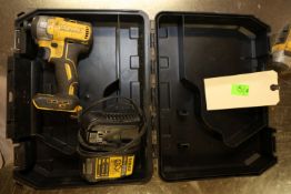 Dewalt 1/4" cordless impact driver, model DCF887, with charger, no battery, in case