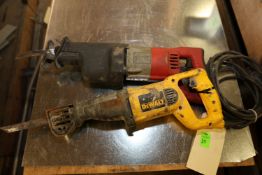 Pair of reciprocating saws, one Milwaukee Sawzall, category 6520-21, and one Dewalt, model DW304P