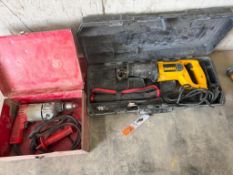 (1) DeWalt 110V Reciprocating Saw, (1) Milwaukee 110V Drill
