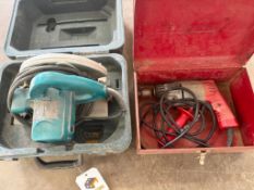 (1) Makita 110V Circular Saw, (1) Milwaukee 110V Drill