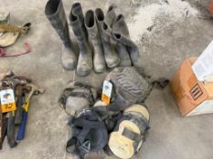 Lot of Knee Pads, Rubber Boots