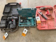 (3) Cordless Drills Milwaukee, Makita, MasterMechanic