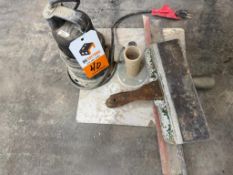 Submersible Utility Pump, Mud Board and Concrete Hand Tools