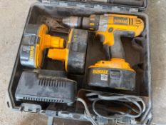DeWalt 18V Drill, (3) Batteries, Charger