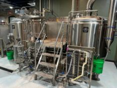DESCRIPTION CRAFTMASTER STAINLESS 5 7 BBL TWO-VESSEL BREWHOUSE SYSTEM INCLUDING MASH/LAUTER TUN WITH