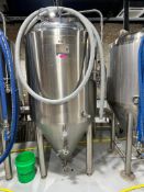DESCRIPTION 7 BBL PRESSURE-RATED BRITE / FERMENTER VESSEL WITH CONICAL BOTTOM AND TOP MANWAY. FEATUR