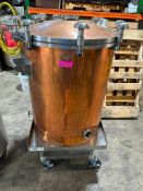 DESCRIPTION 70 GALLON CUSTOM COPPER PRESSURE-RATED VESSEL WITH HEAVY DUTY STAINLESS STEEL CLAMPED LI