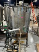 DESCRIPTION STAINLESS STEEL 7 BBL COLD-MASH / PROCESS TANK WITH BOTTOM TRI-CLAMP MANIFOLD AND EXTERN