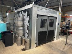 DESCRIPTION 9' X 21' WALK-IN COOLER WITH VINYL SWING DOORS AND INTERIOR EVAPORATOR COIL SYSTEM. FEAT