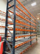 DESCRIPTION (3) SECTIONS OF 10' X 42" PALLET RACKING. (TEAR DROP ) INFORMATION: (4) UPRIGHTS, (32) C