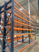 DESCRIPTION (4) SECTIONS OF 10' X 42" PALLET RACKING. (TEAR DROP ) INFORMATION: (5) UPRIGHTS, (32) C