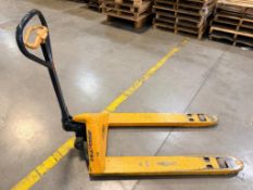 DESCRIPTION 2 TON CAPACITY PALLET JACK ( YELLOW ) LOCATION E9 Quantity 1