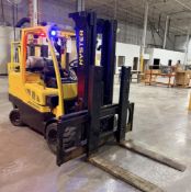 DESCRIPTION HYSTER S120FT FORKLIFT WITH TRIPLE STAGE MAST, SIDE SHIFT, AND 11,000 LB. CAPACITY. BRAN