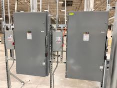 DESCRIPTION SQUARE D HEAVY DUTY FUSIBLE SAFETY SWITCHES WITH (2) EATON HEAVY DUTY SAFETY SWITCHES. I