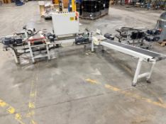 DESCRIPTION PENN GRAPHICS EQUIPMENT DOUBLE BUMP TURN CONVEYOR SYSTEM WITH INTEGRATED POWERED BELT CO