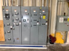 DESCRIPTION SQUARE D MODEL 6 MOTOR CONTROL CENTER (MCC) WITH MULTIPLE MOTOR STARTER BUCKETS, MAIN BR