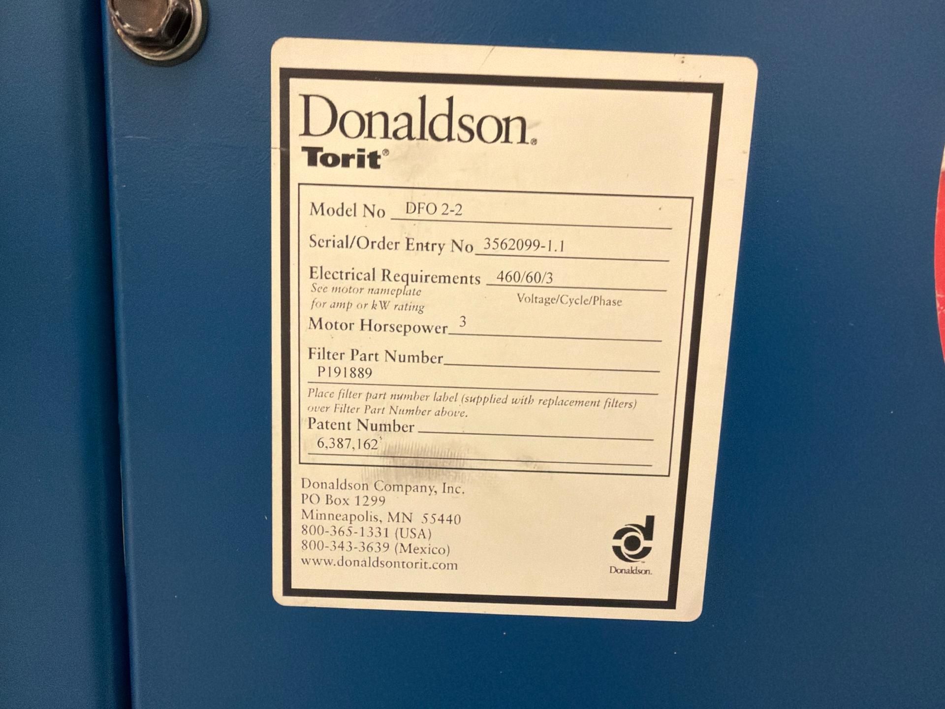 Donaldson Torit Downflo Oval (DFO 2-2) cartridge dust collector. - Image 5 of 6