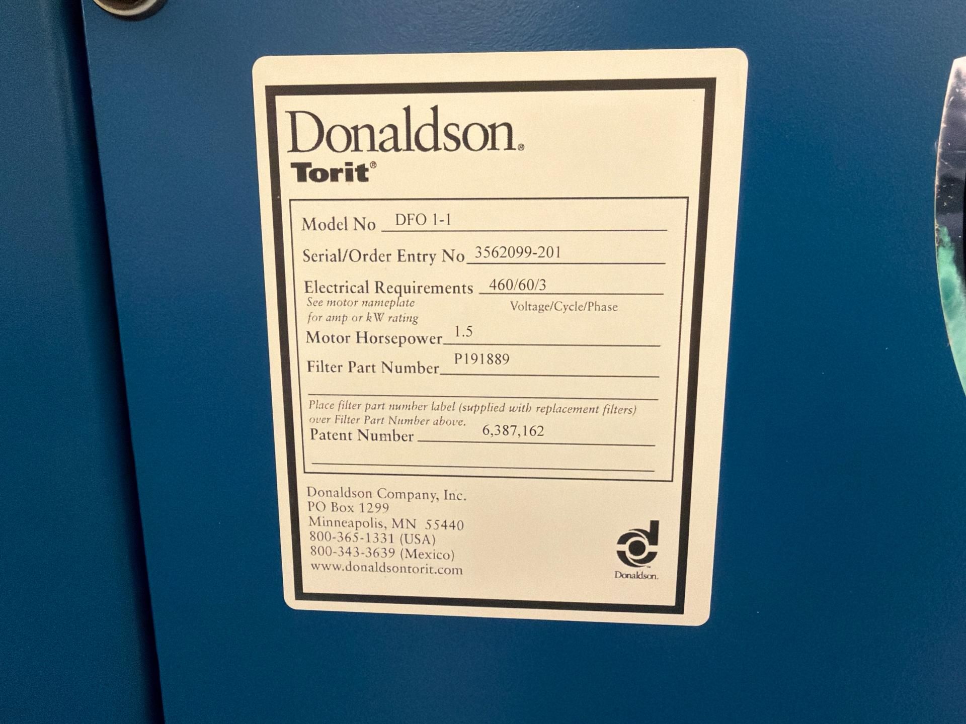 Donaldson Torit Downflo Oval (DFO) cartridge dust collector. - Image 6 of 8