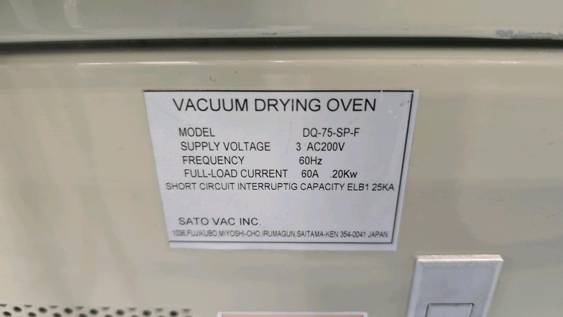 Phil Sato Vac Inc. DQ-75-SP-F Vacuum Dry Oven - Cathode - Image 13 of 14