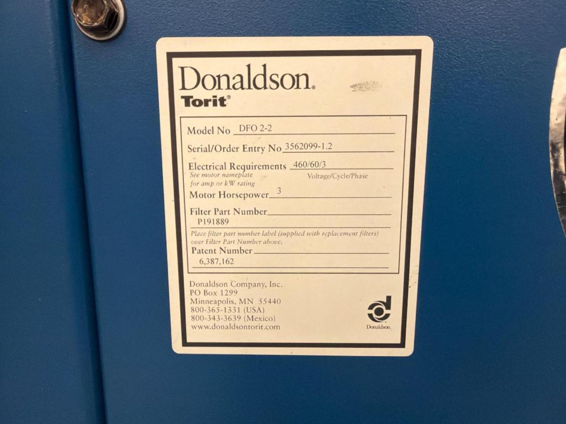 Donaldson Torit Downflo Oval (DFO 2-2) cartridge dust collector. - Image 12 of 16