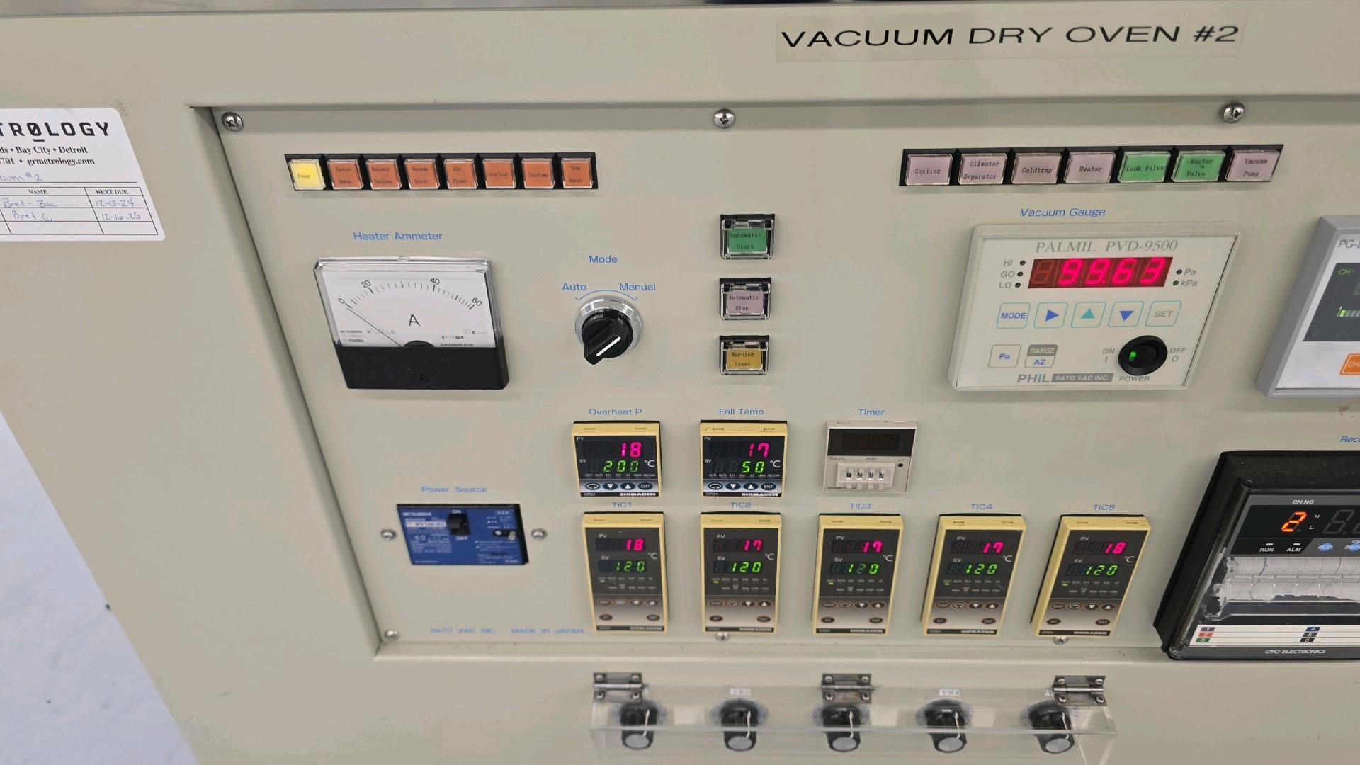 Phil Sato Vac Inc. DQ-75-SP-F Vacuum Dry Oven - Cathode - Image 6 of 13