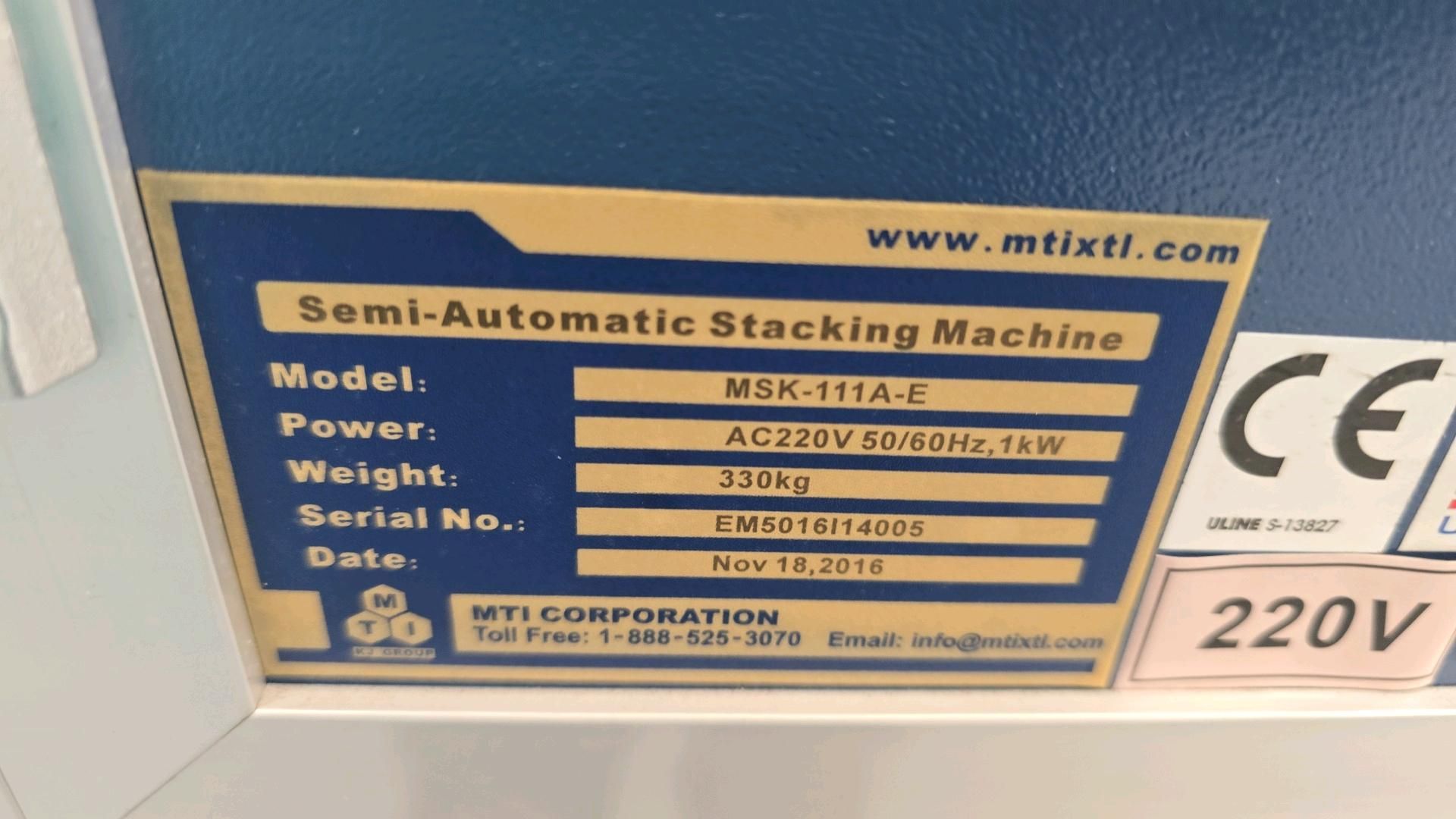 2016 MSK-111A-E Semi-Automatic Pouch Stacking Machine - Image 8 of 8