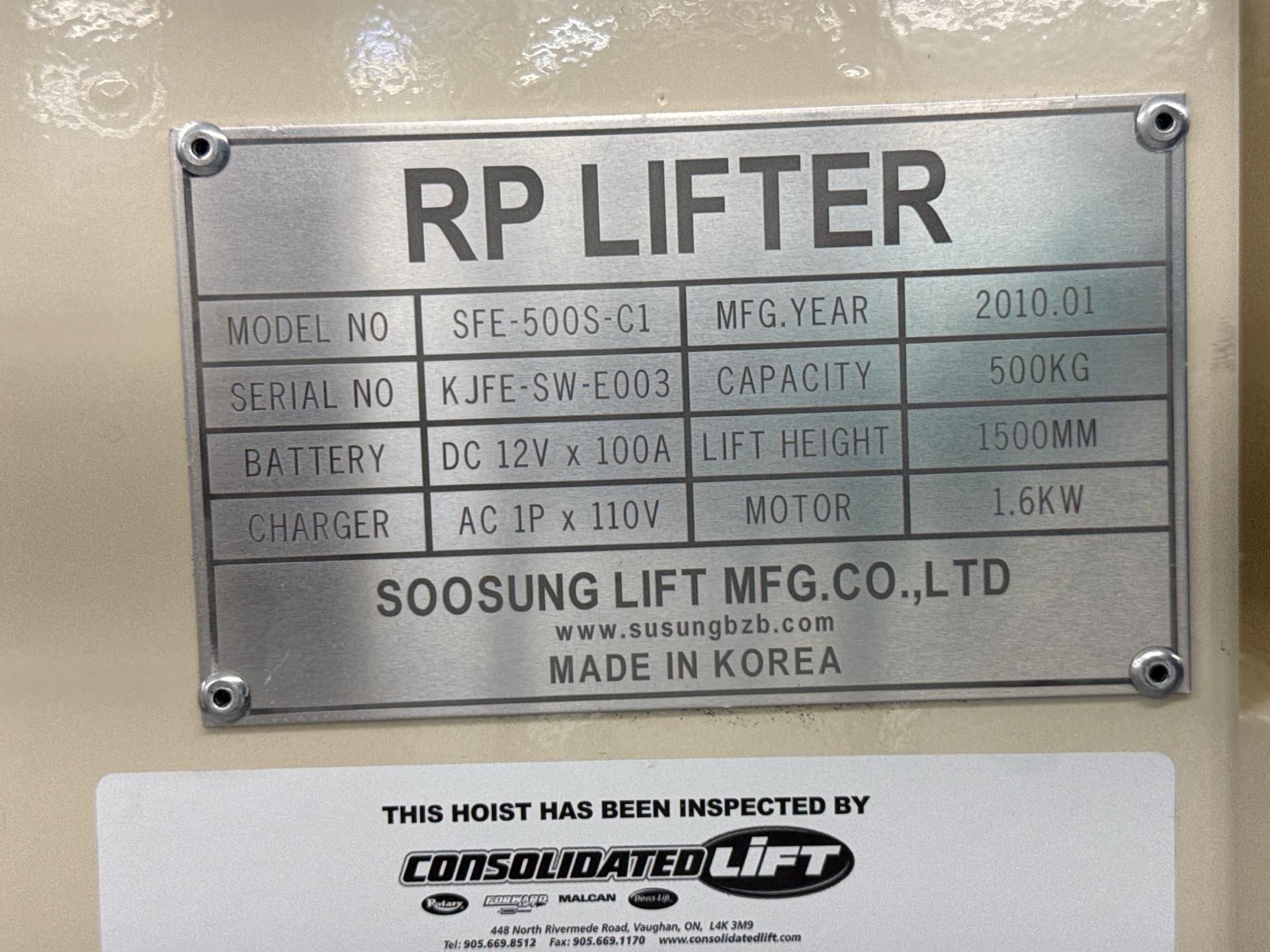 500Kg Capacity RP Lifter - Image 6 of 6