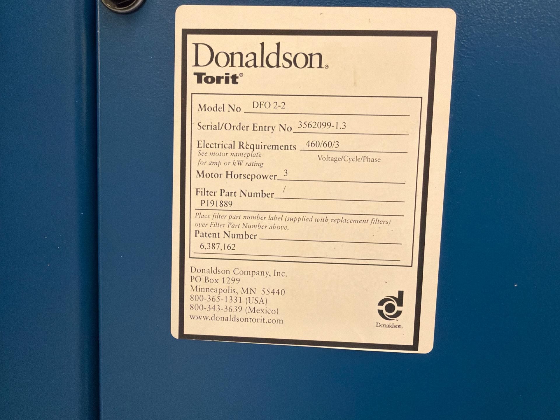 Donaldson Torit Downflo Oval (DFO 2-2) cartridge dust collector. - Image 7 of 8