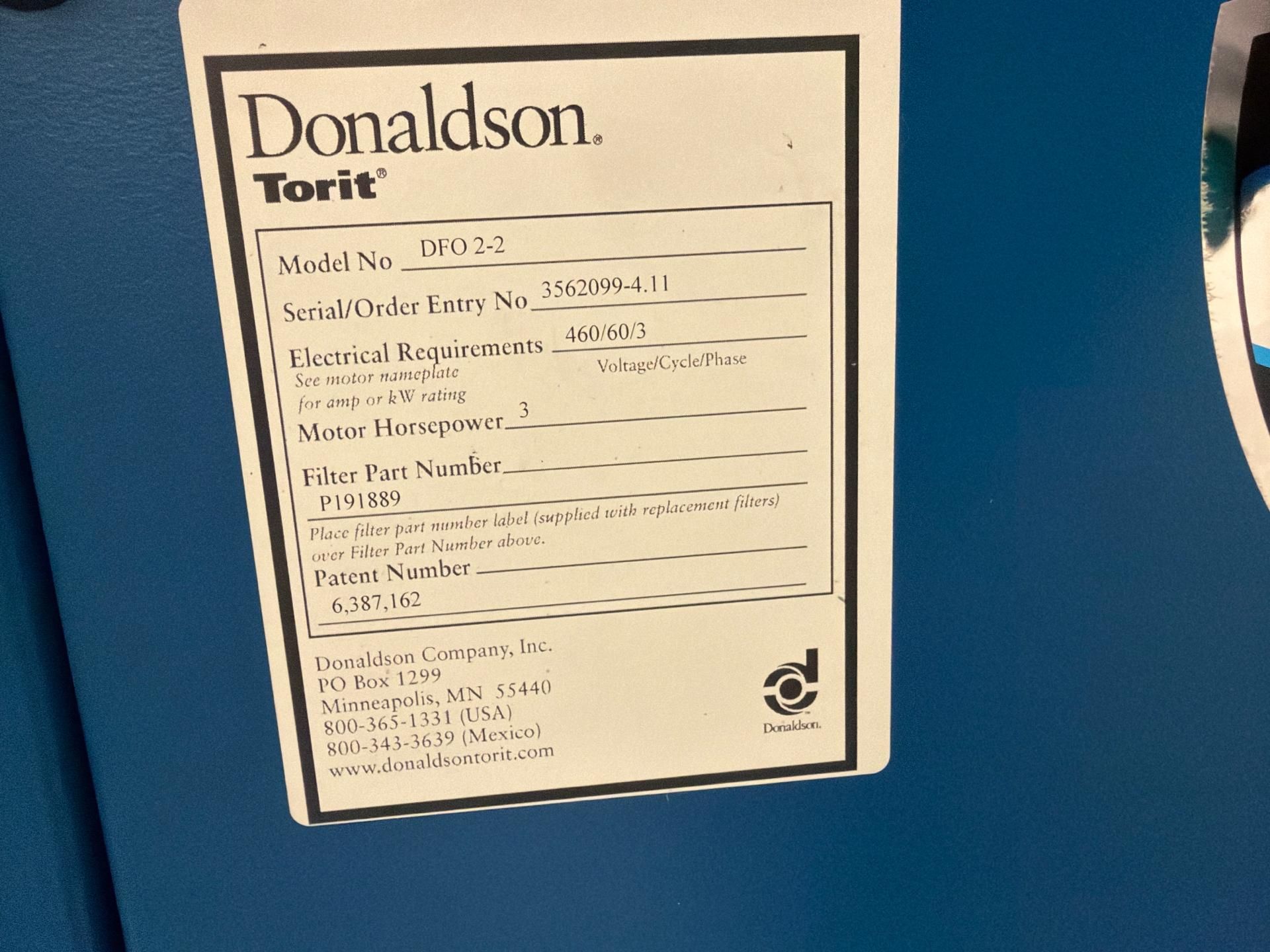 Donaldson Torit Downflo Oval (DFO 2-2) cartridge dust collector. - Image 7 of 8