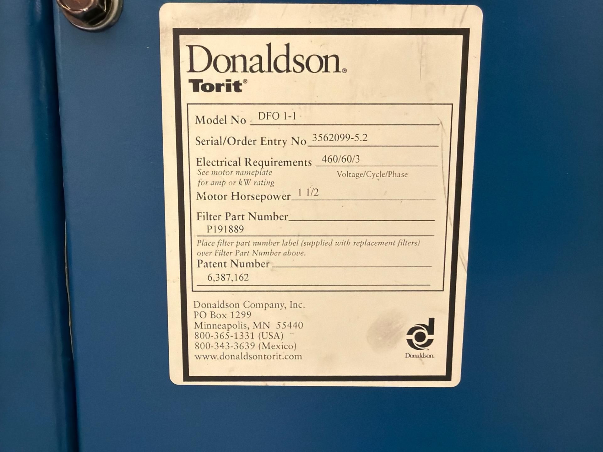 Donaldson Torit DFO 1-1 Downflo Oval industrial dust collector - Image 6 of 7