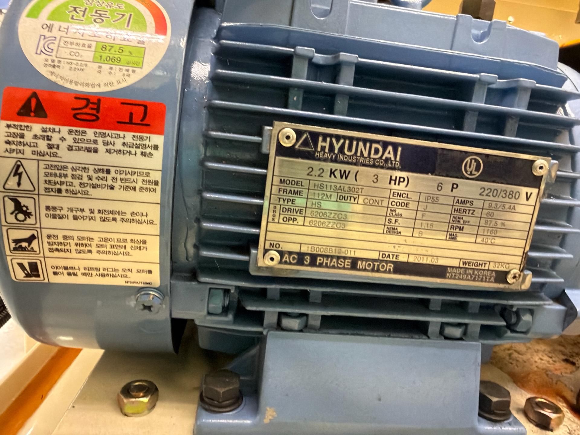 Industrial Hydraulic Power Unit with Hyundai Heavy Industries HS Series AC 3 Phase Induction Motor - Image 7 of 9