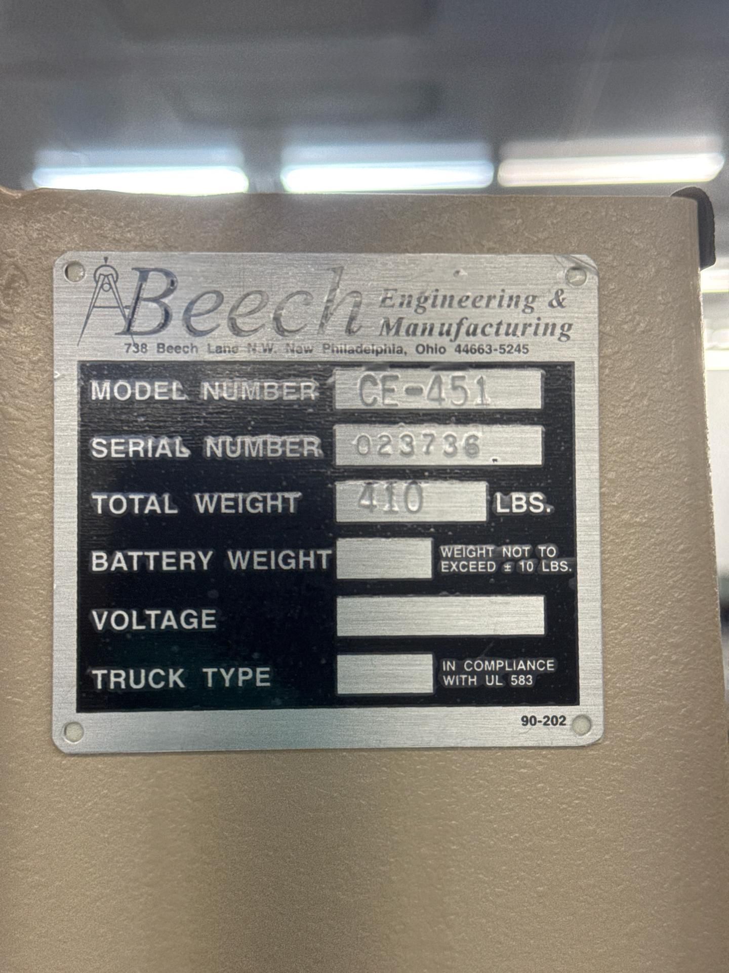 Beech CE-451 1/2-Ton Capacity Lift Truck - Image 5 of 7