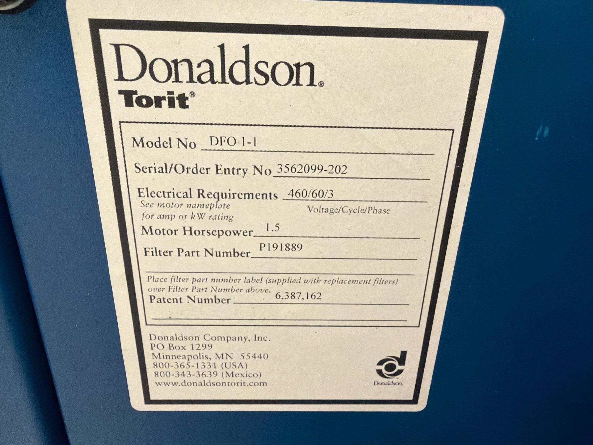 Donaldson Torit Downflo Oval (DFO) cartridge dust collector. - Image 7 of 8