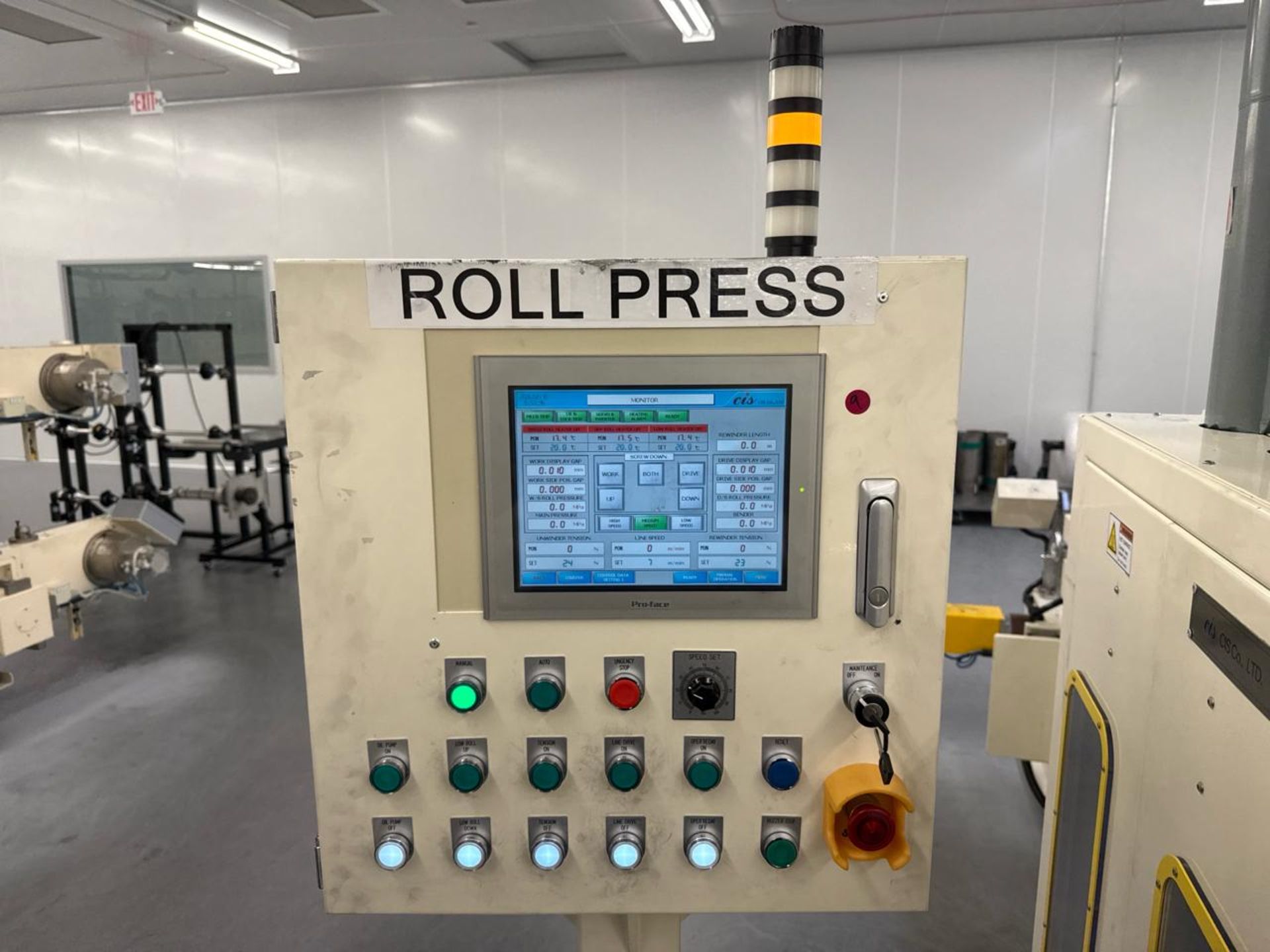 CIS Co., LTD. Roll Press & CIS/Proface HMI Panel w/ Polaris DP-20 Web Guide Control - Image 6 of 9