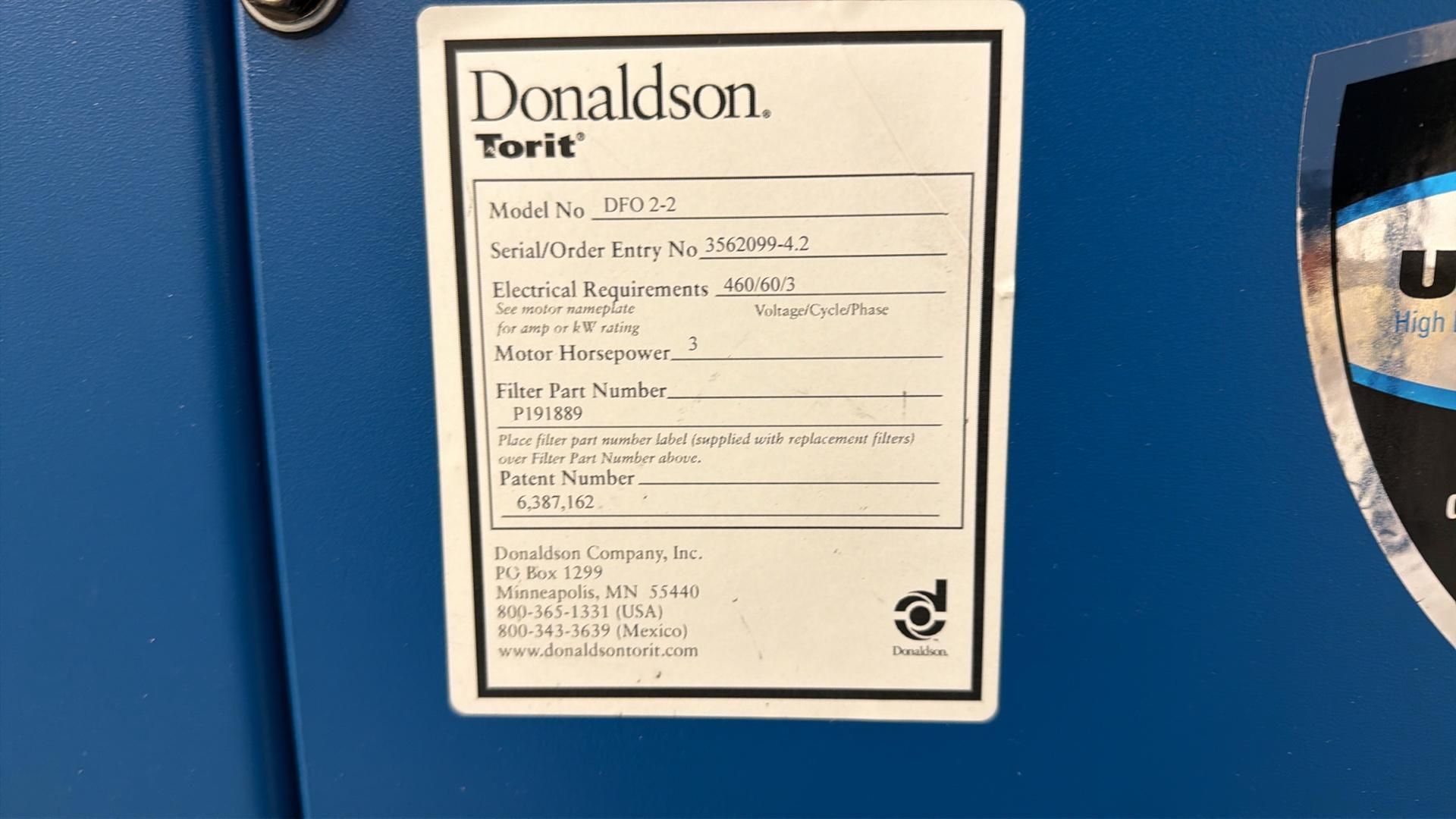 Donaldson Torit Downflo Oval (DFO 2-2) cartridge dust collector. - Image 7 of 8