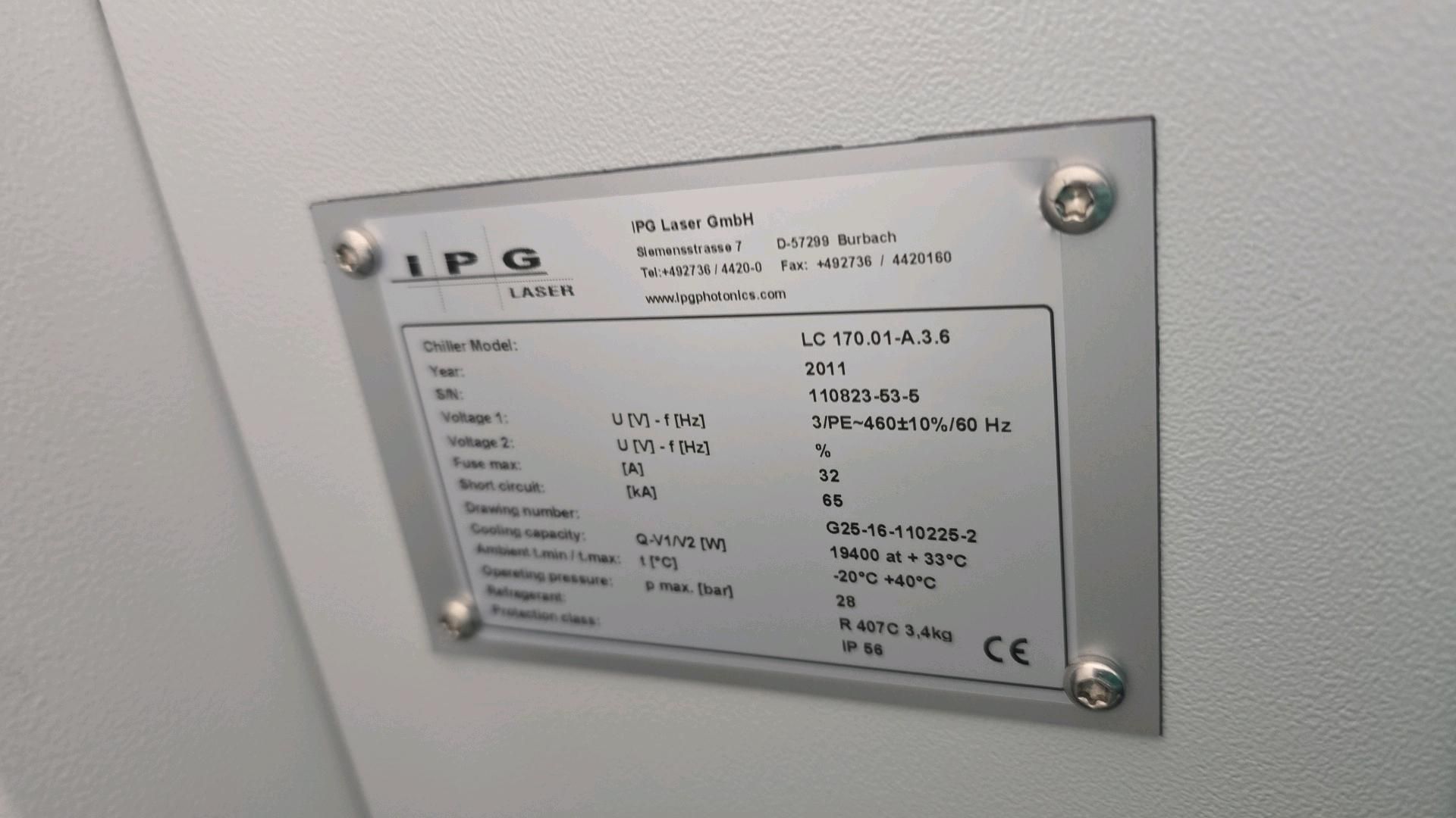 2011 IPG Laser LC 170.01-A.3.6 Chiller - Image 8 of 10