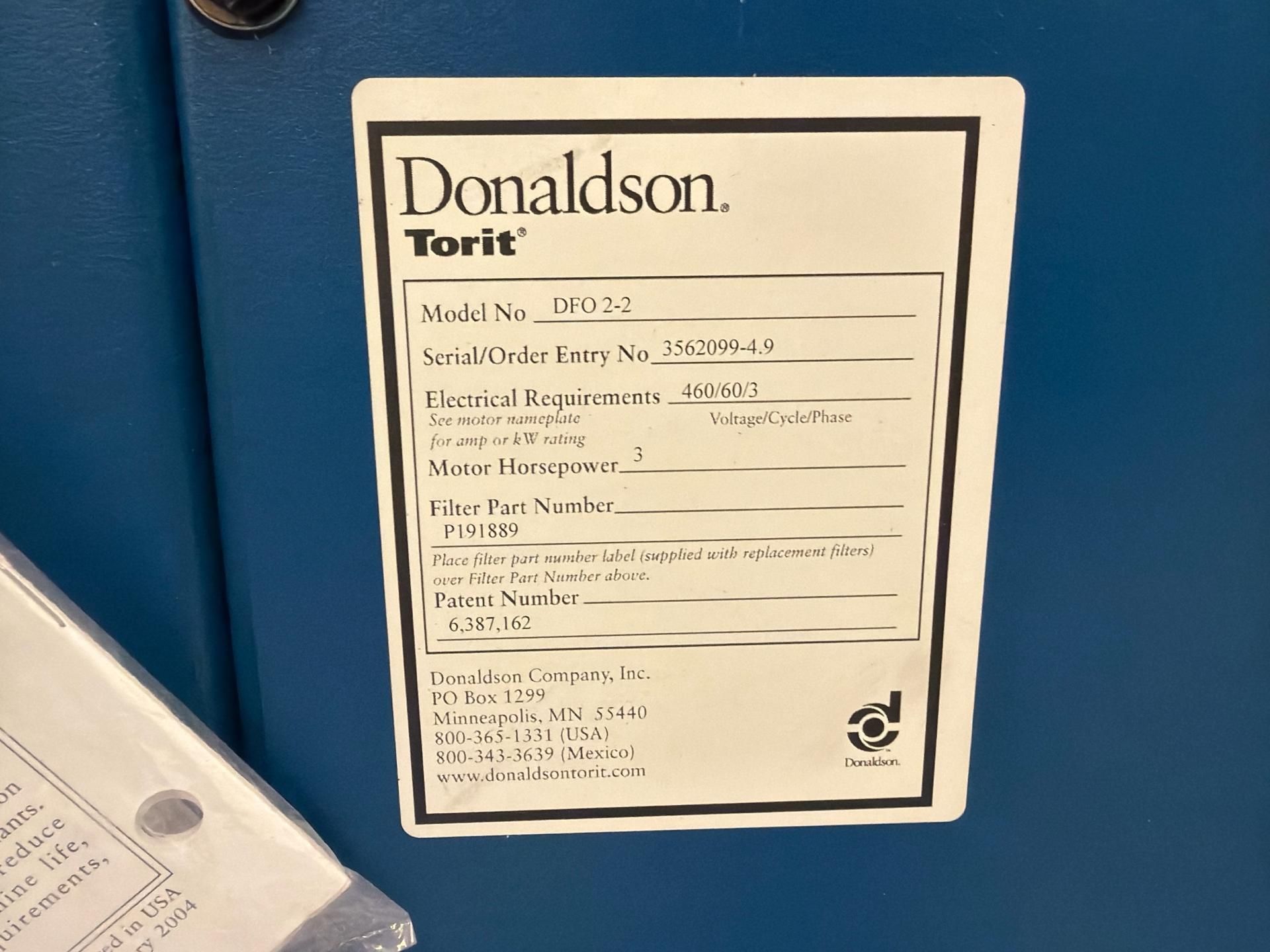 Donaldson Torit Downflo Oval (DFO 2-2) cartridge dust collector. - Image 7 of 8