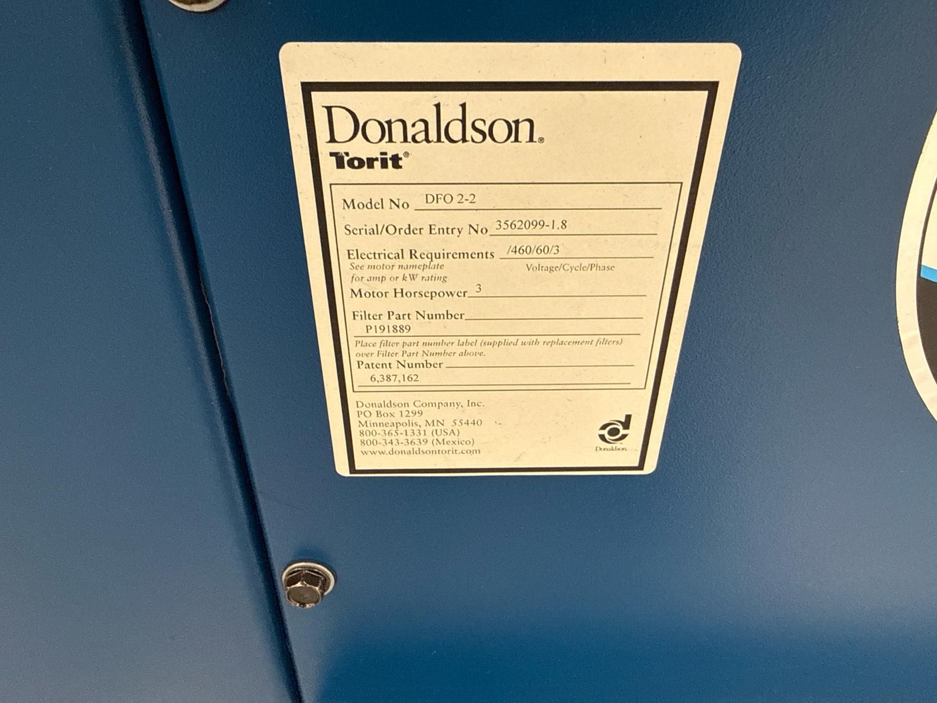 Donaldson Torit Downflo Oval (DFO 2-2) cartridge dust collector. - Image 7 of 7