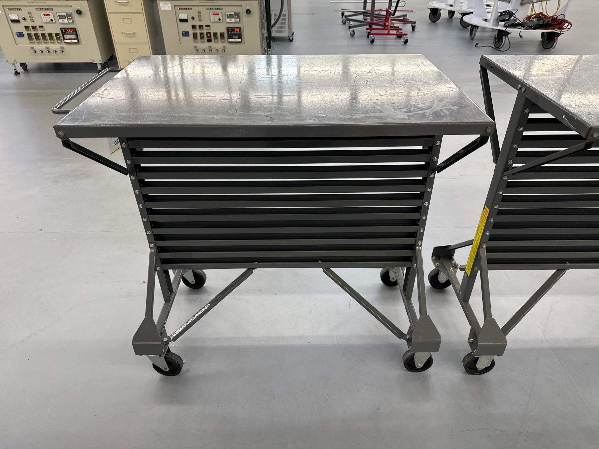 2 Mobile Carts W/ Rail Hangers - Image 2 of 3