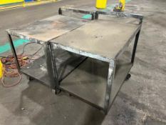 (2) Heavy Duty Steel Rolling Work Tables on Casters