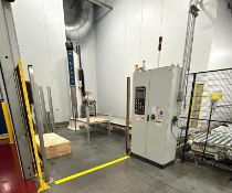 WINTECH palletizer w/ ROBOPAC stretch wrapping unit