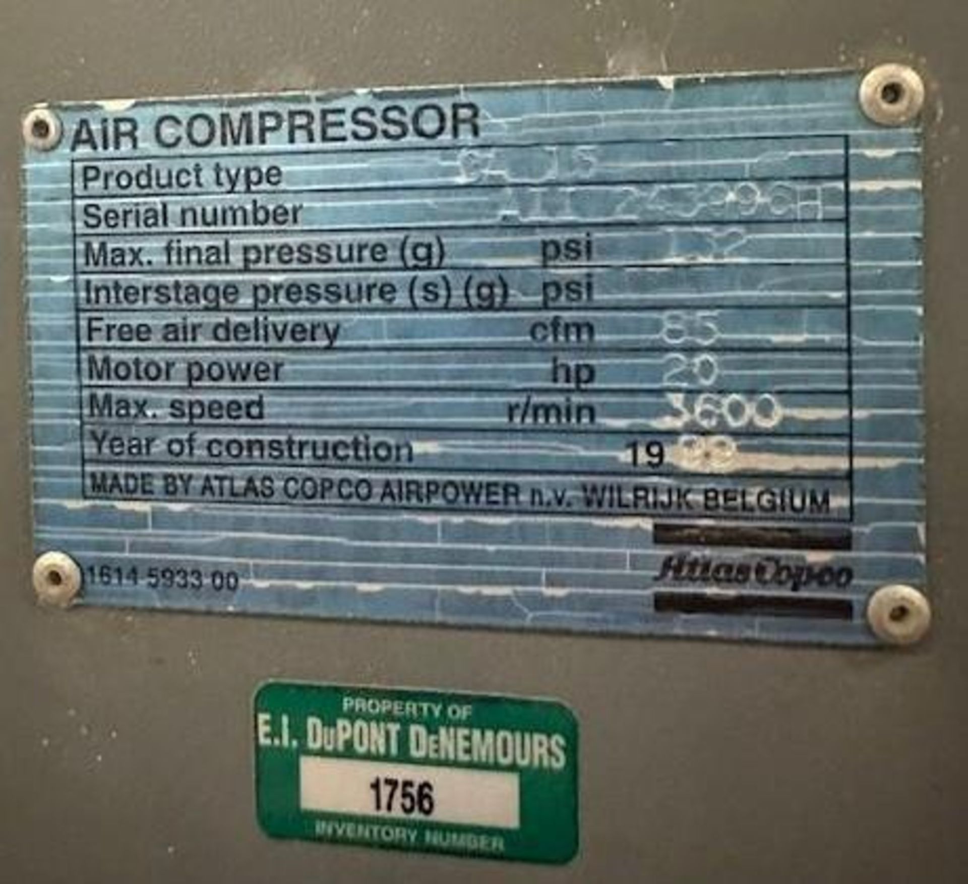 Atlas Copco #GA 15 Rotary Screw Air Compressor - Image 5 of 5