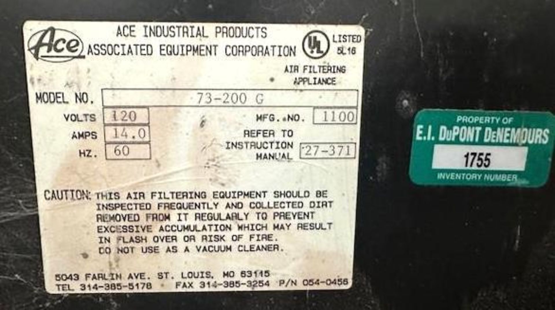 Ace 73-200 G Air Cleaner - Image 4 of 4
