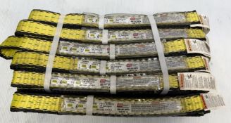 Lot of (6) NSI #EN1P901x12 Heavy Duty Nylon and Polyester Web Slings