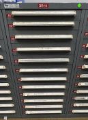 12 Drawer Stanley Cabinet w/Contents