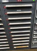 11 Drawer Stanley Vidmar Cabinet w /Contents