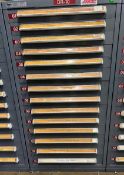 14 Drawer Stanley Vidmar Cabinet w/ Contents