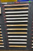 13 Drawer Stanley Vidmar Cabinet w/ Contents