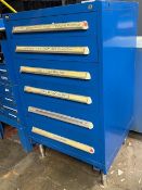 6 Drawer Stanley Vidmar Cabinet w/ Contents